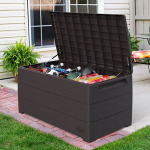 Duramax CedarGrain Durabox 110 Gal Outdoor Deck & Garden Storage Bench, Brown