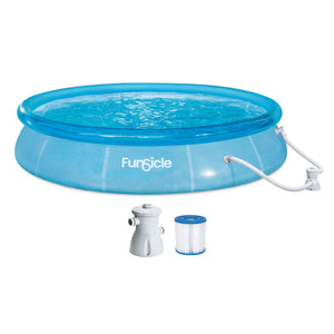 Funsicle 12'x30" Sea-Thru QuickSet Inflatable Ring Top Outdoor Above Ground Pool