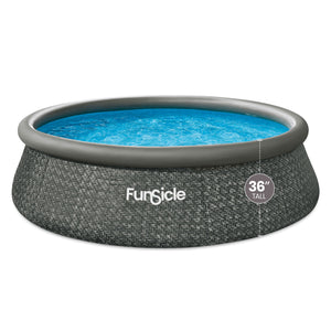 Funsicle 12' x 36" QuickSet Ring Top Above Ground Swimming Pool, Herringbone