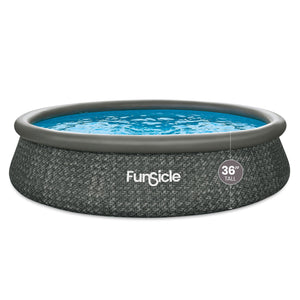Funsicle 14' x 36" QuickSet Ring Top Above Ground Swimming Pool, Herringbone