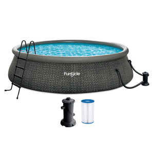 Funsicle 18' x 48" QuickSet Inflatable Ring Top Outdoor Above Ground Pool w/Pump