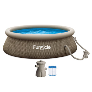 Funsicle 10' x 30" QuickSet Ring Top Above Ground Swimming Pool, Basketweave