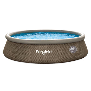 Funsicle 14' x 36" QuickSet Ring Top Above Ground Swimming Pool, Basketweave