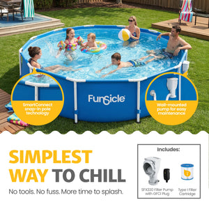 Funsicle 12' x 30" Outdoor Activity Round Frame Above Ground Swimming Pool Set