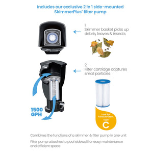 Funsicle 24'x12'x52" Oasis Rectangle Outdoor Above Ground Swimming Pool, Gray