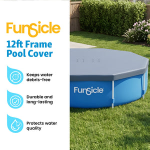 Funsicle 12ft Round Above Ground Frame Pool Debris Cover, Accessory Only, Gray