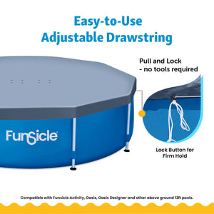 Funsicle 12ft Round Above Ground Frame Pool Debris Cover, Accessory Only, Gray