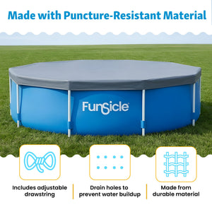 Funsicle 12ft Round Above Ground Frame Pool Debris Cover, Accessory Only, Gray