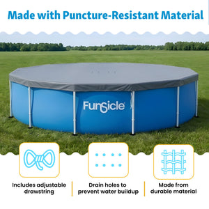 Funsicle 20ft Round Above Ground Frame Pool Debris Cover, Accessory Only, Gray