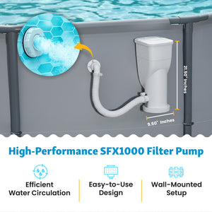 Funsicle 1000 Gallon SkimmerPlus 2-in-1 Filter Pump System for Above Ground Pool