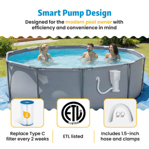 Funsicle 1000 Gallon SkimmerPlus 2-in-1 Filter Pump System for Above Ground Pool
