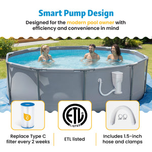 Funsicle 1500 Gallon SkimmerPlus 2-in-1 Filter Pump System for Above Ground Pool