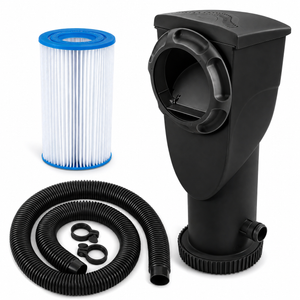 Funsicle 1500 Gallon SkimmerPlus Filter Pump System for Above Ground Pool, Black
