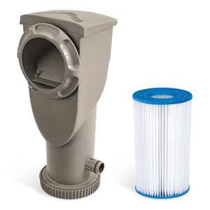 Funsicle 1500 Gallon SkimmerPlus Filter Pump System for Above Ground Pool, Gray