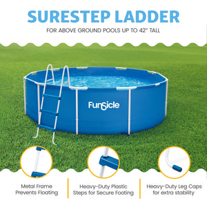 Funsicle 42 Inch SureStep 3 Stair Outdoor Above-Ground Swimming Pool Ladder