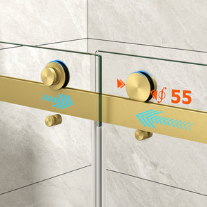 43"-48" W x 76" H Brushed Frameless Shower Door