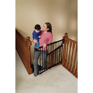 KidCo Angle Mount Safeway Stair Top Quick Release Baby Gate, 42.5x30.5 In, Black