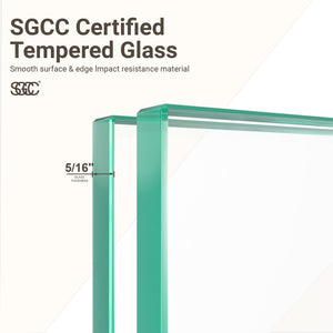 44"-48"W x 76"H Frameless Single Sliding Shower Door