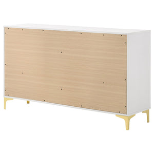 Karena - Rectangular 6 Drawer Dresser - White