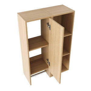 24 Inch Wall-Mounted Side Cabinet and Storage Shelves Combination