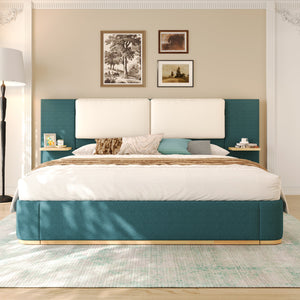 Queen Size Upholstered Platform Bed with Panel