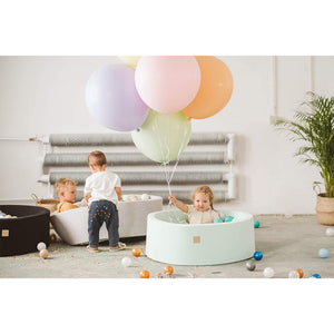 MeowBaby Large Round 35 x 11.5 Inch Baby Foam Ball Pit with 200 2.75 Inch Balls - TRAPSKI