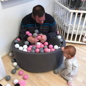 MeowBaby Large Round 35 x 11.5 Inch Baby Foam Ball Pit with 200 2.75 Inch Balls