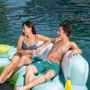 Intex Seascape Island Inflatable Water Lounge with Built In Cooler and Backrests for Adults