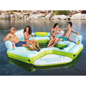 Intex Seascape Island Inflatable Water Lounge with Built In Cooler and Backrests for Adults