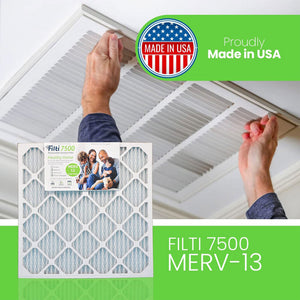 Filti 7500 Pleated Home HVAC Furnace 20 x 20 x 5 MERV 13 Air Filter (2 Pack)