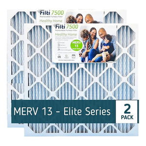Filti 7500 Pleated Home HVAC Furnace 20 x 25 x 4 MERV 13 Air Filter (2 Pack) - TRAPSKI