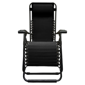 Caravan Sports Zero Gravity Outdoor Folding Camping Patio Lounge Chair, Black