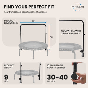 JumpSport Handle Bar Accessory for 39" Straight/Arched Leg Fitness Trampolines