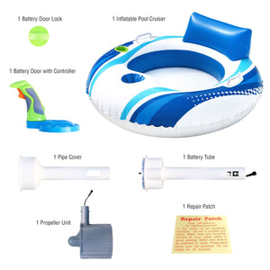 Banzai Motorized Battery Powered Inflatable Pool Cruiser Float for Teens/Adults