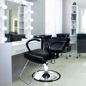 PureSana Chromium Kyler 360 Degree Professional All Purpose Salon Chair, Black
