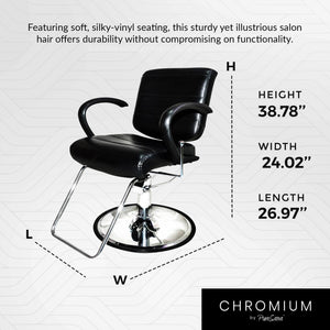 PureSana Chromium Kyler 360 Degree Professional All Purpose Salon Chair, Black