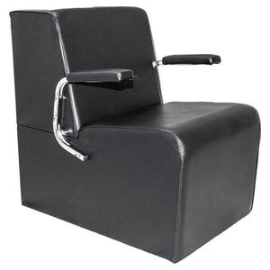 PureSana Chromium Anastasia Vinyl Professional Platform Hair Dryer Chair, Black - TRAPSKI