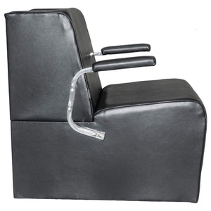 PureSana Chromium Anastasia Vinyl Professional Platform Hair Dryer Chair, Black - TRAPSKI