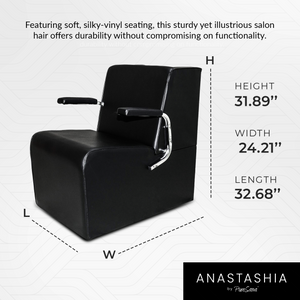 PureSana Chromium Anastasia Vinyl Professional Platform Hair Dryer Chair, Black - TRAPSKI