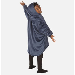 The Comfy Original Jr Kids Oversized Microfiber Sherpa Wearable Blanket, Blue - TRAPSKI