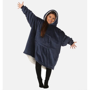 The Comfy Original Jr Kids Oversized Microfiber Sherpa Wearable Blanket, Blue - TRAPSKI