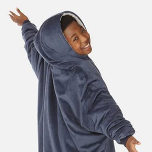 The Comfy Original Jr Kids Oversized Microfiber Sherpa Wearable Blanket, Blue - TRAPSKI