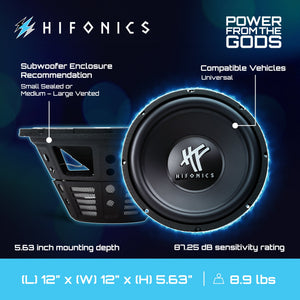Hifonics 12" 800 Watt 4 Ohm DVC Car Audio Subwoofer Power Bass Sub (6 Pack)