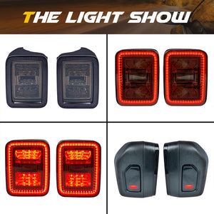 AMERICAN MODIFIED LED Tail Lights, 2020-2023 Jeep Gladiator JT, Smoke Black