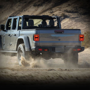 AMERICAN MODIFIED LED Tail Lights, 2020-2023 Jeep Gladiator JT, Smoke Black