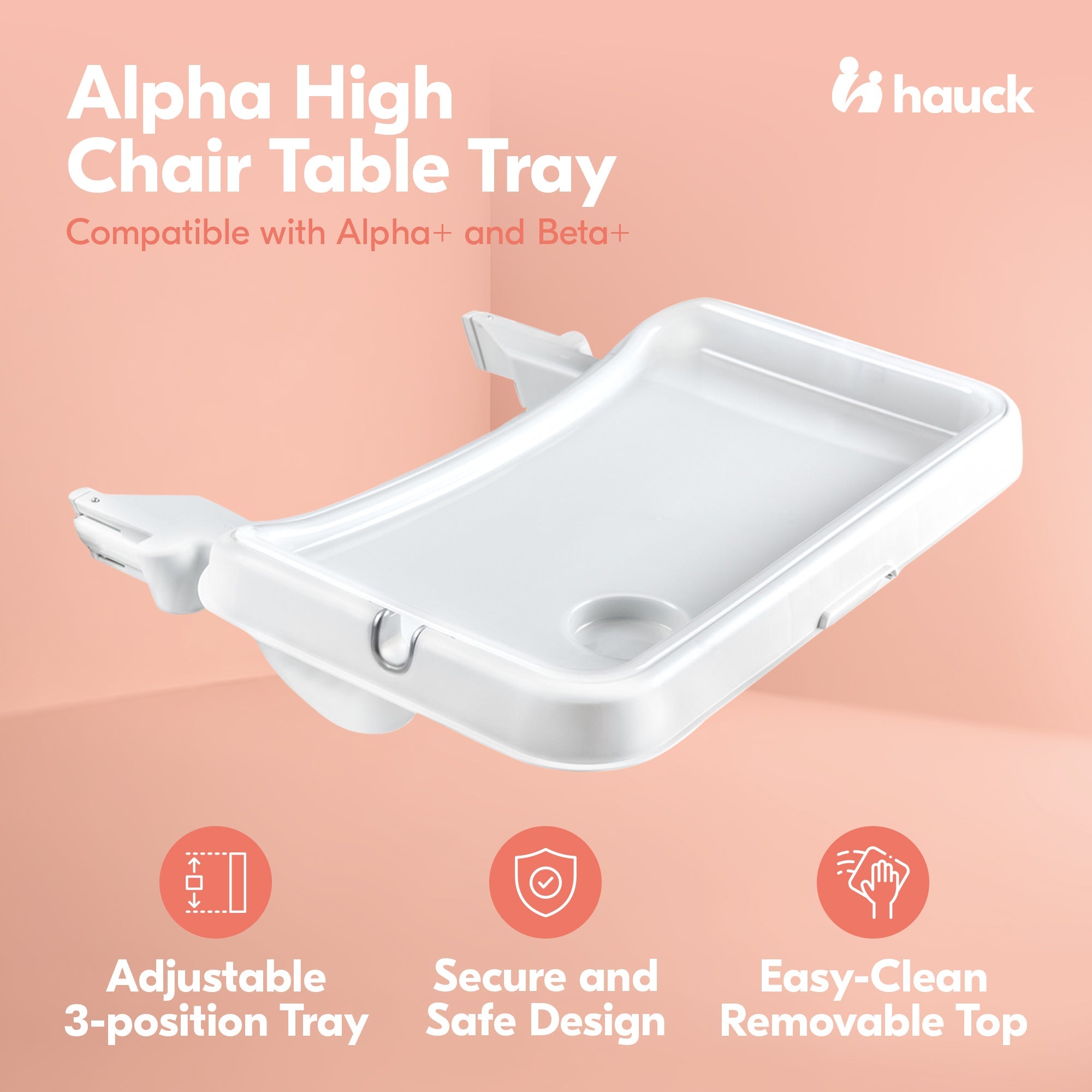 hauck alpha beta hauck Alpha High Chair Tray Table Compatible with Wooden Alpha+ and Beta+, White