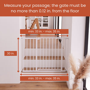 hauck 59728 Open N Stop KD Pressure Fit with 3.5 Inch Extension Baby Gate, White