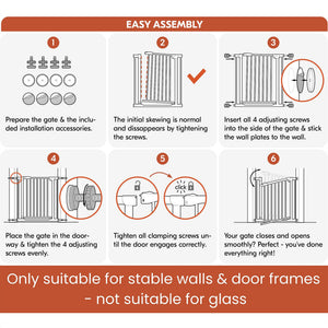 hauck 59728 Open N Stop KD Pressure Fit with 3.5 Inch Extension Baby Gate, White