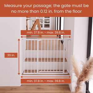hauck 59727 Open N Stop KD Pressure Fit with 8 Inch Extension Baby Gate, White