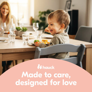 hauck Alpha+ Grow Along Adjustable Wooden Baby High Chair Seat, Beechwood, Grey